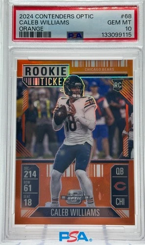 Caleb Williams 2024 Panini Contenders Optic Orange #68 Rookie Rc 71/75 PSA 10