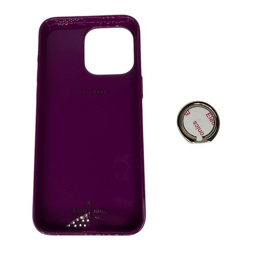 Kate Spade Glitter Dark Raspberry iPhone 15 Case With Ring Stand - Picture 10 of 10