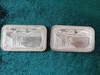 Two 1 Oz .999 Fine Silver Bars, Father's Day 1973, Big Fish, Little Fish.