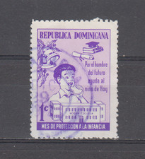 DOMINICAN REP.  :  1972 - USED  - SCOTT #  RA57  EDUCATION  / POSTAL TAX