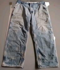 Vintage Carhartt Denim Pants Size Carpenter Dungaree Faded 90s