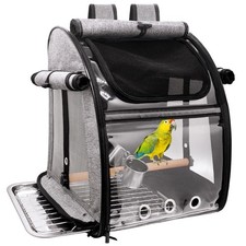 Bird Carrier Bag with Perch, Bird Travel Carrier Backpack with Stainless Stee...