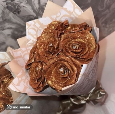 7 Stück Glitzer Rosen Dior Handarbeit Rosen
