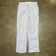 Vintage 50s Blue/White Striped Straight Cotton Pants 31x30 1950s True Vintage