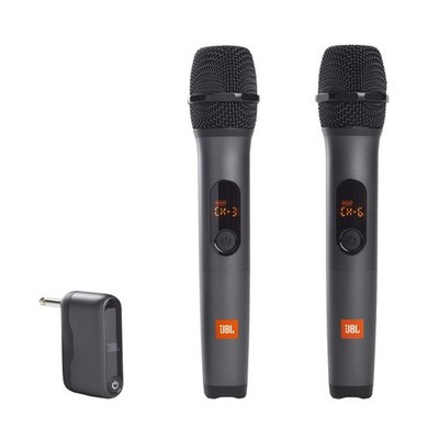 JBL Wireless Two Microphone System With Dual-Channel Receiver Black Portable