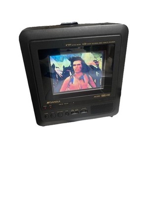 Vintage Sansui 6'' LCD Color Portable TV VCR VHS Player CLD0065 Works Great Retro