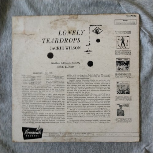 JACKIE WILSON - Lonely Teardrops Brunswick Records BL54045 Mono LP - Bild 2 von 4