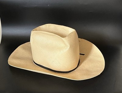 Vintage Resistol Cowboy Western Hat Natural  Straw Self Conforming Men Sz 7 1/4