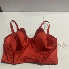 NWTs Auden Lined Corset Bra Top Size L Red