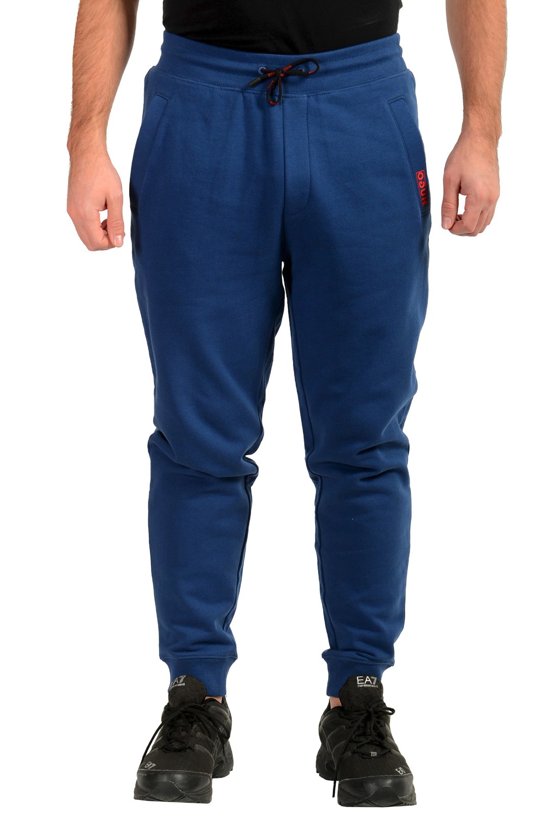 Спортивные брюки Hugo Boss мужские Doak194_E темно-синего цвета с принтом логотипа 13290₽