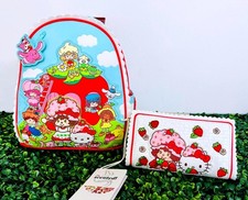 Mini mochila y billetera Loungefly Sanrio X Strawberry Shortcake nueva con etiqueta