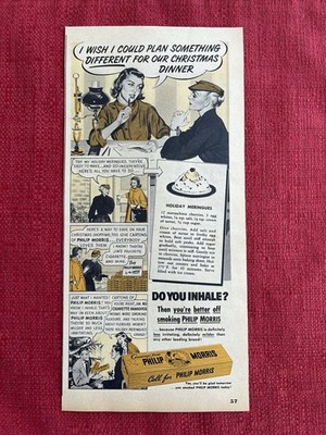 Vintage 1951 Print Ad Philip Morris Cigarette Do You Inhale? Advertisement
