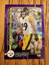 Sebastian Castro RC 2025 Topps Chrome Purple Wave Refractor /74 Steelers Rookie