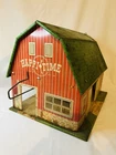 Marx Vintage Happi Time Tin Litho Toy Barn Red Metal 2 Story Farmhouse 50s