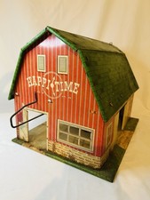 Marx Vintage Happi Time Tin Litho Toy Barn Red Metal 2 Story Farmhouse 50s