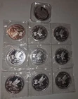 Various 1 oz Silver Round Lot of 10, .999 Fine, Bullion