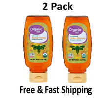 Great Value Organic Strained Raw Honey, Gluten Free, 16 oz Plastic Bottle,2 Pack