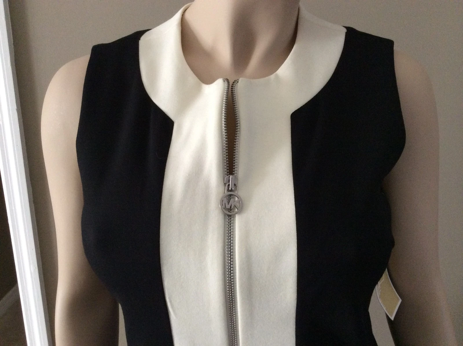 MICHAEL Michael Kors abito nero senza maniche a tubino con cerniera firmata taglia P S