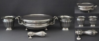 1900s/France/antique silver plated dining set/heating plate/manche a gigot