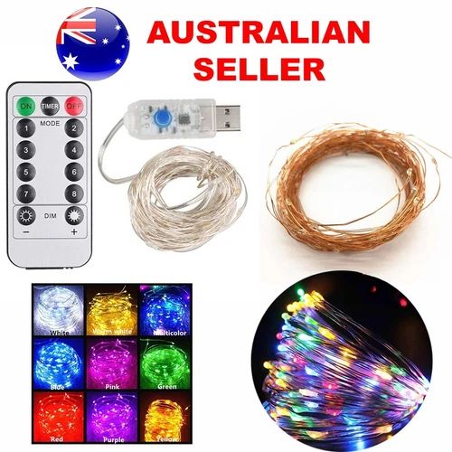 LED Fairy Lights Silver Copper Wire Xmas Wedding Party String Lamp DC 12V