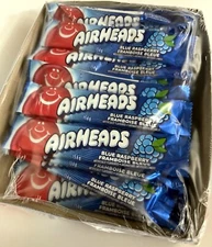 Airheads Blue Raspberry Box 36 Bars Candy Bulk Candies Taffy Airhead Air Head