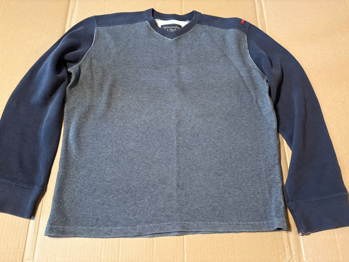Vintage Abercrombie & Fitch Shirt Men's XL Gray/Navy Blue