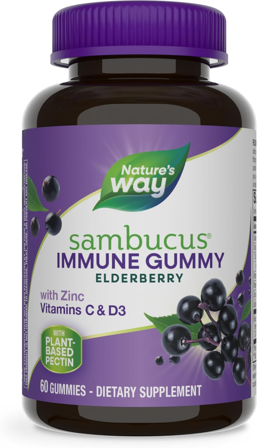 Nature’S Way Sambucus Elderberry Immune Gummies, Daily Immune Support for Kids a