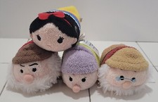 Set Of 4 Snow White And Seven Dwarfs Tsum Tsum Plush 3.5" Mini