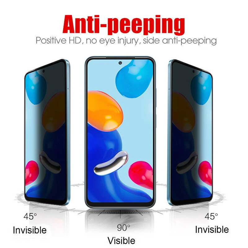 Privacy Anti Spy Tempered Glass For Xiaomi Redmi Note 11 10 Pro 10S 11S Mi 10T - Image 3 of 4