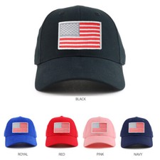 Red Grey USA Flag Patch Youth Size Cotton Baseball Cap - FREE SHIPPING
