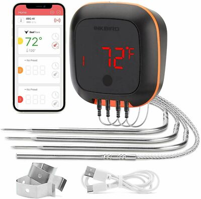 Sensore Temperatura Carne Termometro Da Cucina Inkbird Bluetooth Per Carne BBQ - Sonda Con App, Modello IBT-2X Meeter Bbq - Foto 7