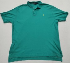 Polo Ralph Lauren Polo Shirt Mens Size XL Turquoise Yellow Pony