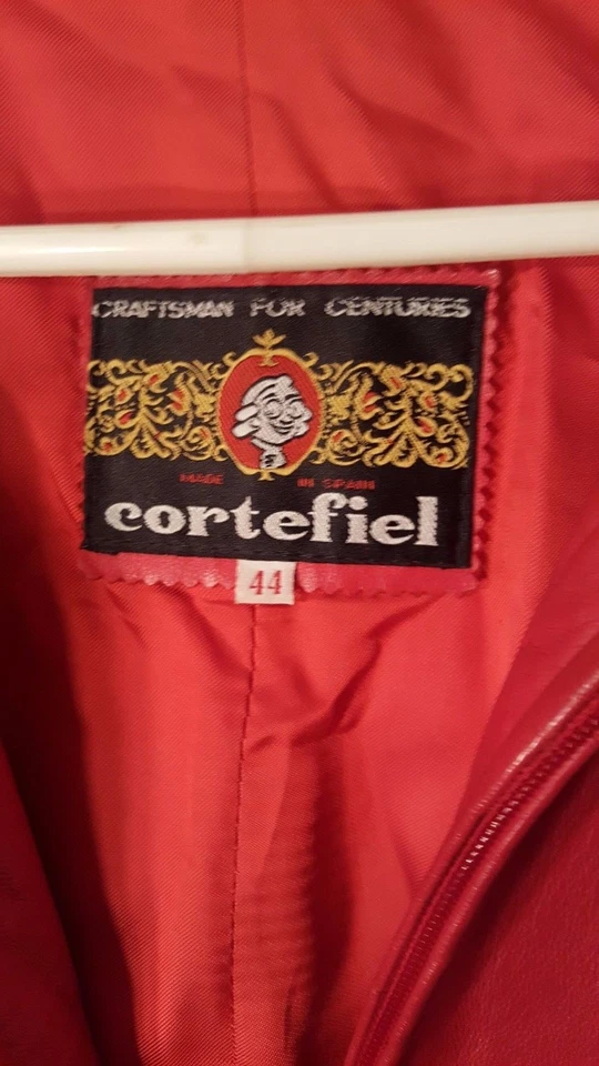 Chaqueta de cuero Cortefiel Red Café Racer de colección talla 44 L Punk Rock Ska Foto 4 de 4