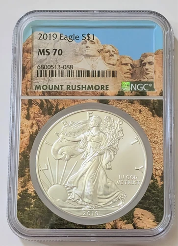 2019 1OZ SILVER AMERICAN EAGLE NGC MS70 MOUNT RUSHMORE CORE SKU 6800513-088