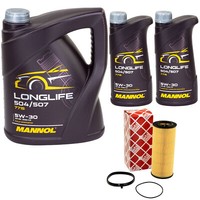 MotoröL Set Mannol 5W30 API SN 7 Liter + ÖLfilter FüR Audi A5 A6 A7 A8 Q7 VW
