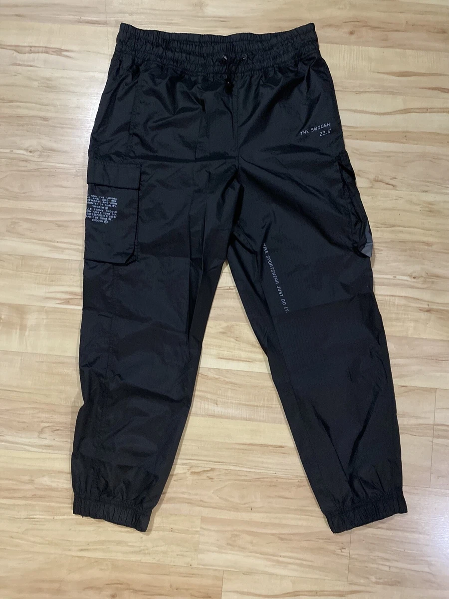 RARE!! New Men's Nike Swoosh Jogger Windbreaker Pants Black & Gray Size  Medium