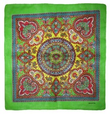 Wholesale Lot of 12 Paisley Mosaic Multi Color Green Cotton 22"x22" Bandana