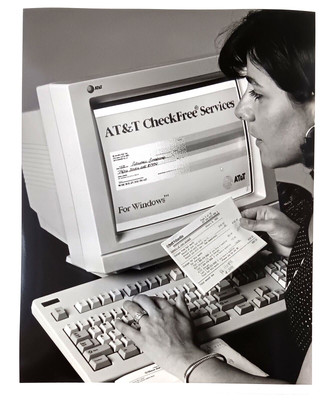 Check Free Machine 1995 AT&T Checkfree Services For Windows Bill Payment Program VTG Press ...