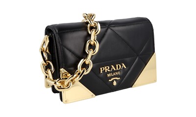 LUXUS PRADA SCHULTER TASCHE HANDTASCHE 1BD333 SCHWARZ LEDER LUXUS PRADA SCHULTER TASCHE HANDTASCHE 1BD333 SCHWARZ LEDER