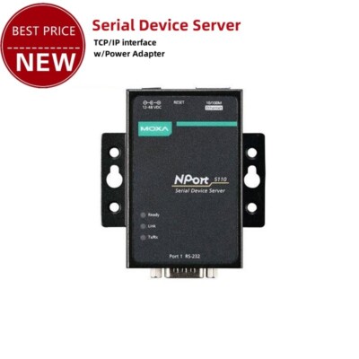 MOXA NPort 5110 NPort5110 1-Port Serial Server RS232 Serial to Network Port ts12