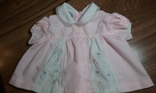 Vtg Cradle Togs Baby Girl Dress White and Pink Floral Embroidery