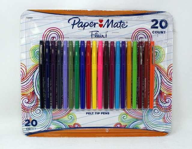 20 Paper Mate Flair Medium Point Guard Felt Tip Pens Assorted Colors No Bleed For Sale Online Ebay