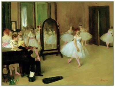 The Ballet Dance Class by French Edgar Degas Counted Cross Stitch Pattern