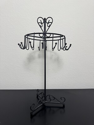 Rotating Necklace Holder Jewelry Organizer Display Stand 15.5''  16 Hanger Metal