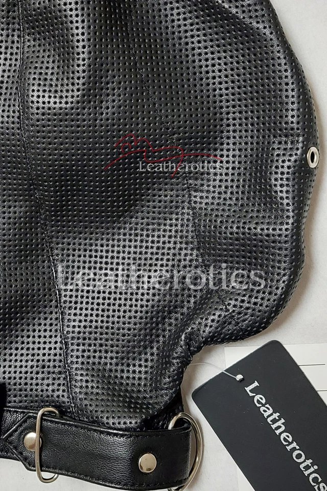 Máscara Gimp de cuero perforada de Leatherotics Foto 4 de 4