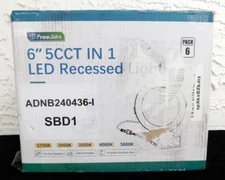FREELICHT 6 Pack White 6" 5CCT LED Dimmable Recessed Ceiling Spot Recessed Light