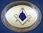 New Rare Vintage Freemason Mason Masonic Cut Out "G" Belt Buckle - Diamond Cut — photo 2