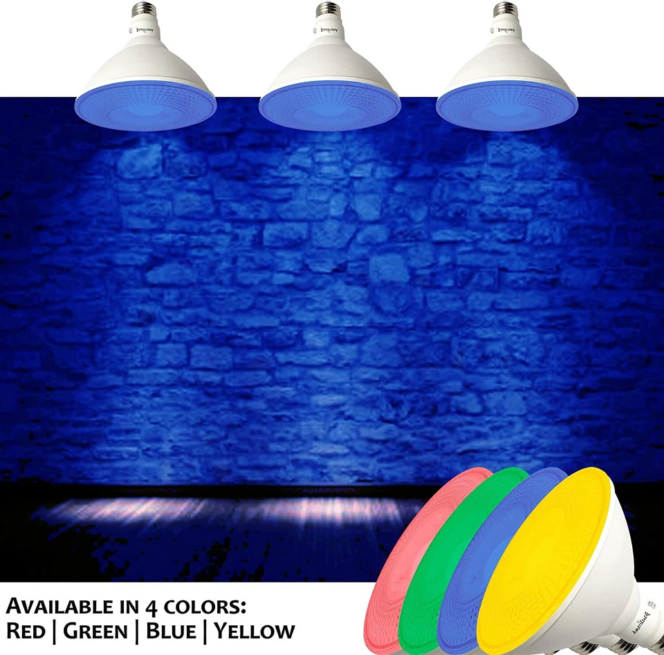 4 Pack PAR38 LED Multicolor Flood Light Bulb 13W Waterproof Outdoor Use - Image 3 of 4
