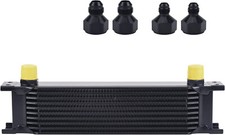 10 Row Oil Cooler 10an Stacked Plate Transmission Engine Cooler Black Universal 10 Row Oil Cooler 10an Stacked Plate Transmission Engine Cooler Black Universal