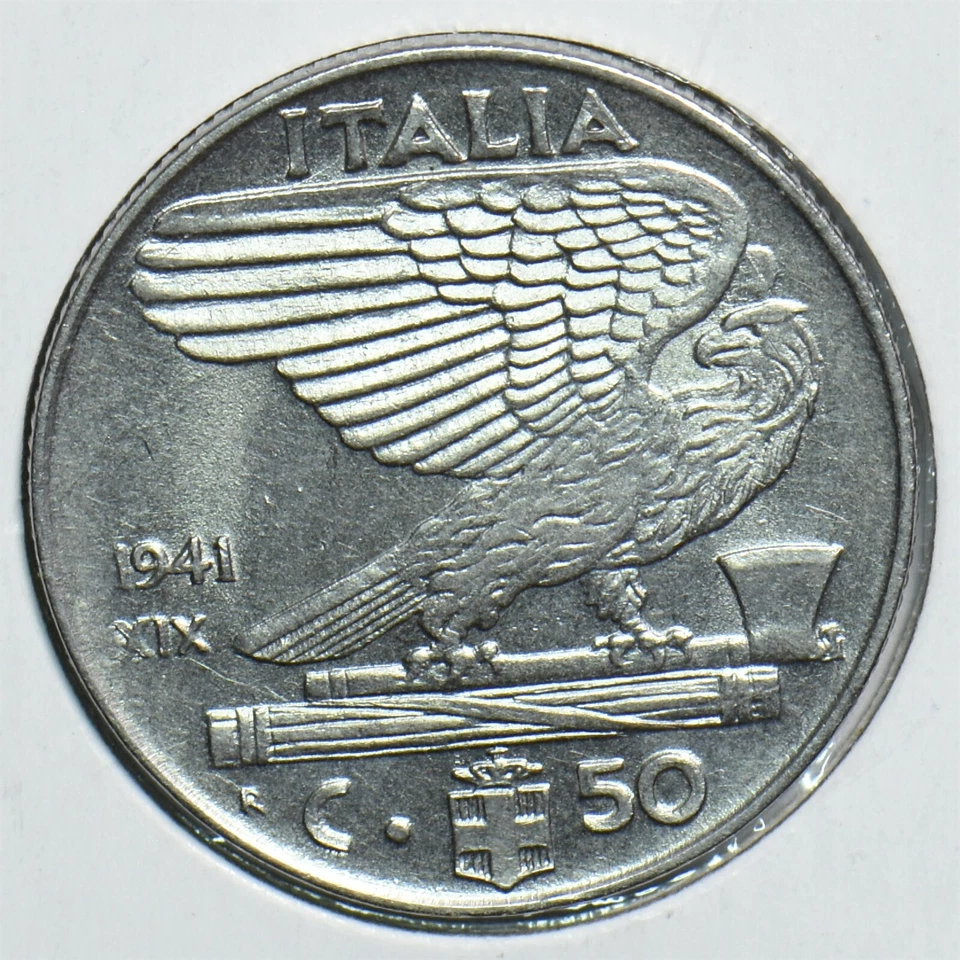 Italia 1941 50 Centesimi Águila animal 198151 envío combinado Foto 2 de 2